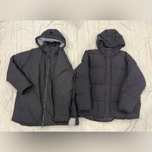 Men’s 2XL Fall Creek Puffer Jackets Lot of 2 Black Hooded Coat $198 Value